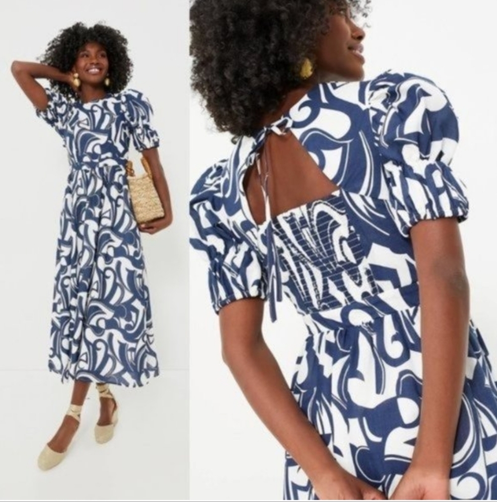 Tuckernuck Hyacinth House NEW Navy and White Wilhelmina Maxi Dress Size S